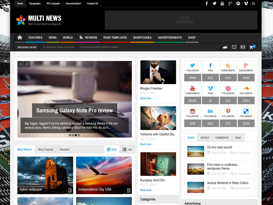 Multinews - Multi purpose Wordpress News,Magazine